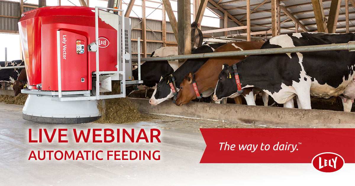 Lely graphic for live webinar on automatic feeding