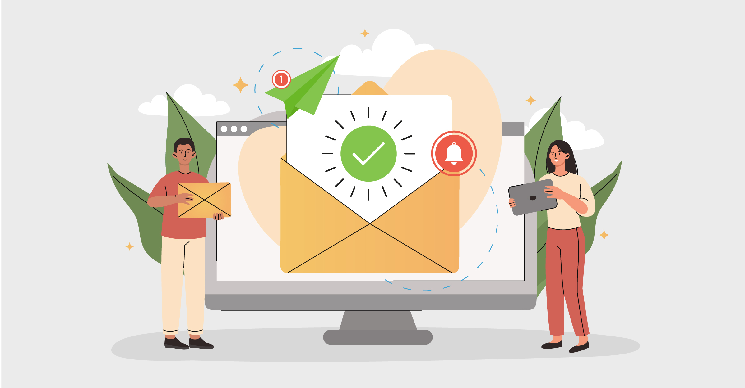 People sending an email
